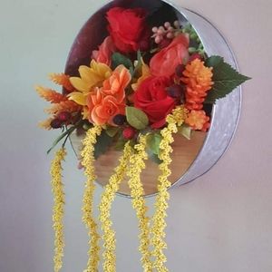 Succulent floral metal tin Handmade wall art